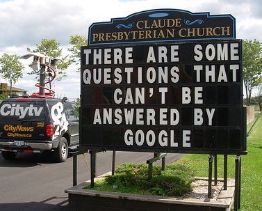 The Google Church Sign - I love these church signs, even though with the generators not all of them are 'real'