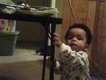 he is walking - he walking and messing with everthing
