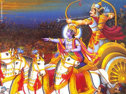 Arjun and lord krishna - In the battle of kurukshetra, lord krishna and arjun