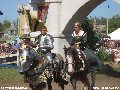 Knight & lady - Entering the Jousting Arena