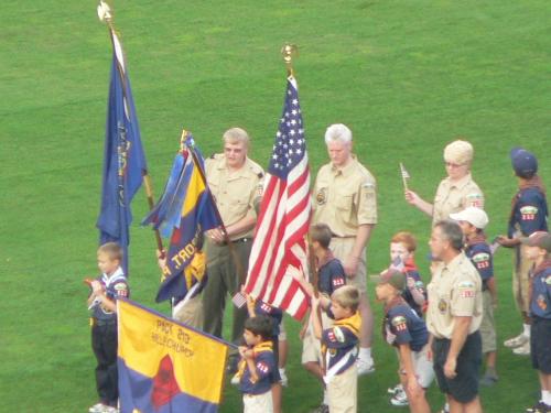 Pirates Baseball game in PA - This is the showing of the colors by a local scouts at the baseball game