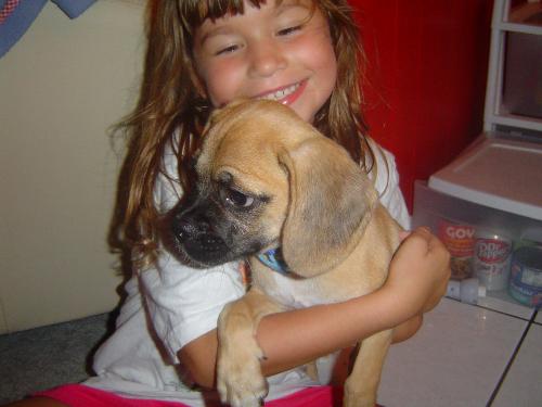 My little puggle - My daughter and Paco!