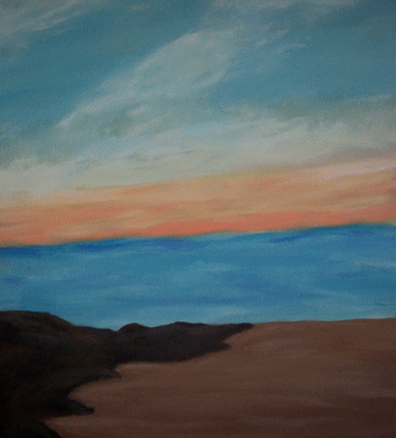 Seascape - This is one of my most recent paintings. It is also one of my favorites. I did a few smaller versions as well using different times of day to play off of.