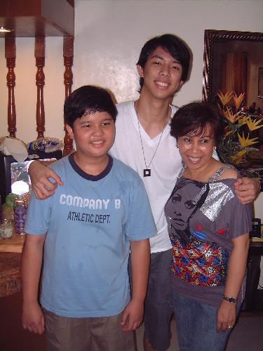 With our nice Aunt! :) - Were at our aunt's home. Me and my brother..