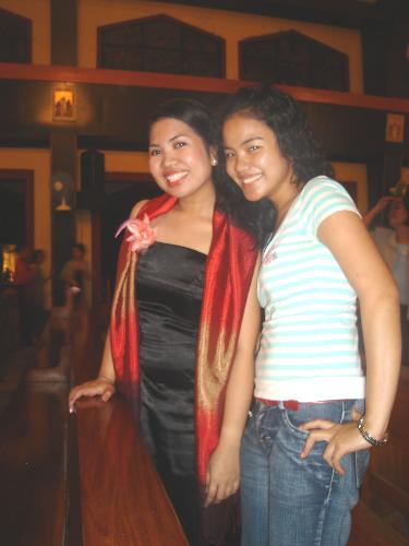 me and my cousin Angela - With my cousin Angela during XU's choir competition. He is from Ateneo de Davao University. They won the Spanish rendition.