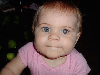 Baby with hazy flash on eye - Saved!