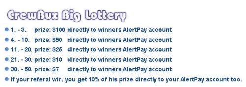 crewbux lottery prizes - Here the prizes offered by crewbux lottery