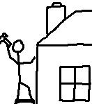 build my dream house - a stick person building their dream house.