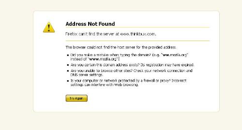 error - thhinkbux error message when you log-in.