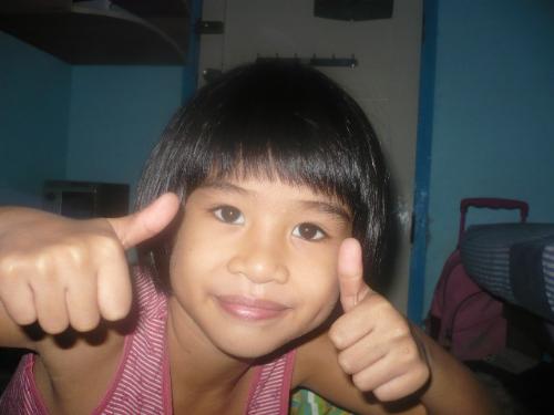 thumbs up - smiles and approval is good sign of success.