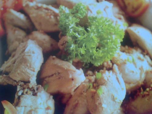 eating food - chicken adobo