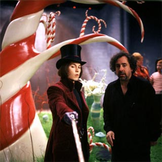 Tim Burton - This is Tim Burton and Johnny Depp on the set of Charlie and the Chocolate Factory