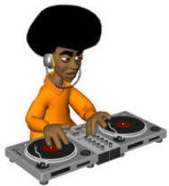Dj with turntables - Computer generated dj with turntables