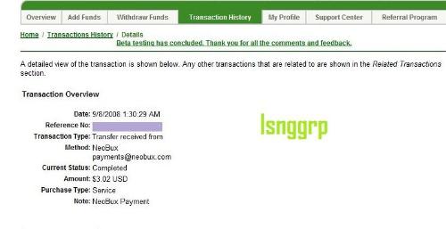 My second payment from neobux - This is my second payment from neobux. It was received in my alertpay account within minutes of requesting it. Gotta love neobux!!!