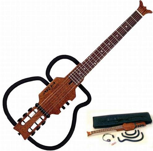 guitar  - guitar is a very popular musical instrument,but its vulum is still relatively large. if you want to bring it to you frends'home to excharg skills that may not easy. since the bike can be floded, then why guitar not? this electric guitar whose frame can remove and the remaining parts can put into a bag is on the floding design. users can insert the headphotos into it and enjoy the music alone but not to affect others .