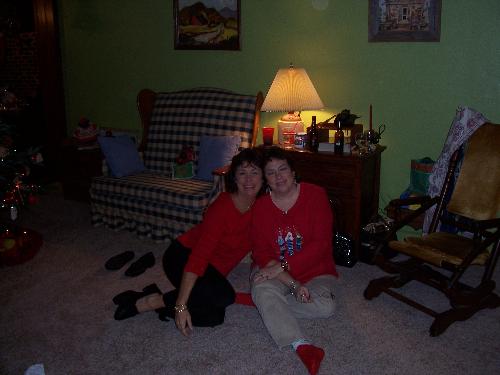 My twin Elaine and Me  - Elaine and me at a family Christmas party.