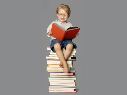 love books  - see he loves his books