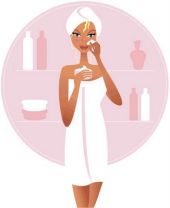 Makeup application - Makeup application on a model
