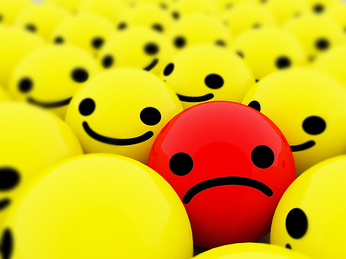 sad face - don't worry be happy