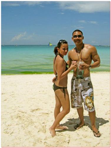 the beach - just chillaxin' and enjoying the day at Boracay