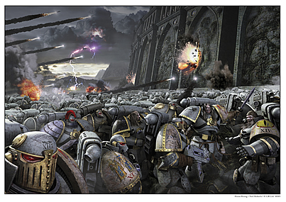 Warhammer 40,000 - This is a picture from the Warhammer 40,000 (aka Warhammer 40k) novel Horus Rising. This book is part of the Horus Heresy series.
