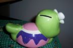 thrifty - this is a coin bank where you can save money or use for saving money, being thrifty is good and you know that someday you can have something that can use for emergencies.