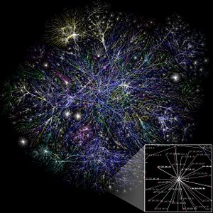 Internet Map - The Internet mapped out showing main connections and routes. Beautiful like the stars.