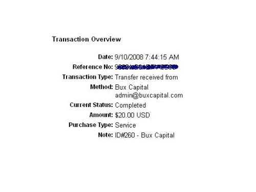 payment from buxcapital - i doubled my money