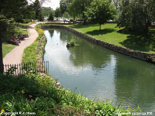Como Conservatory. - The pond area outside the main Conservatory here.