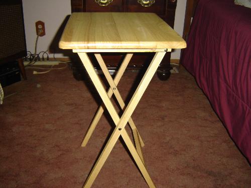 Tv Tray - Blonde tv tray. Not for blondes but a blonde tv tray.