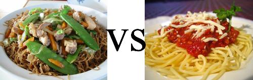 Pancit vs Spaghetti - I ust got this picture in the intrenet..