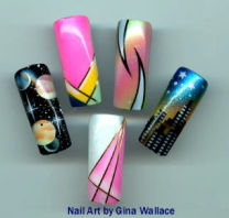 Airbrushed nail design - nail design created using an airbrush