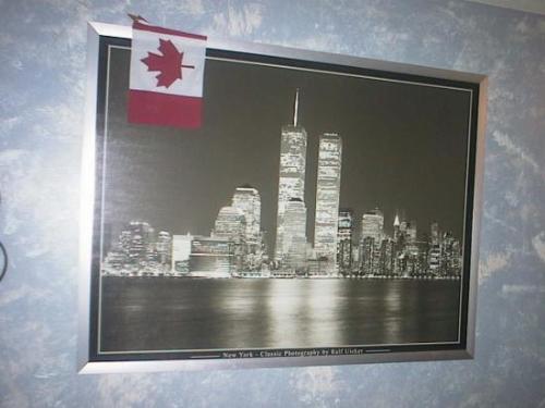 9/11 CANADA Supports The USA.... - ...and that's why I put my Canadian flag up there!! This picture takes up an entire WALL of my apartment at home in Canada.