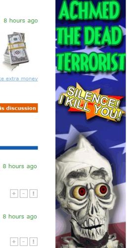 offensive ad banner here on mylot - banner ad for 'comedy' ring tone site - definitly in poor taste. 