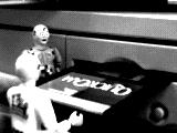 Floppy accident - Always sitting in front of your computer may cause accidents like this
