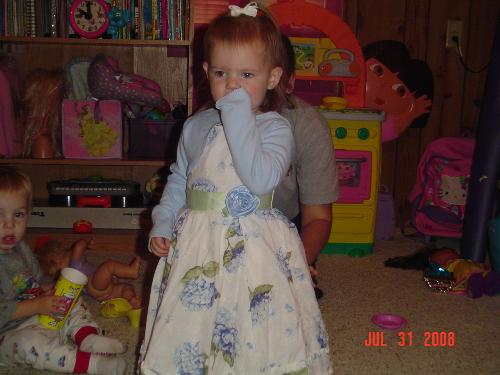 morgan - morgan playing dress up again