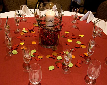 Wedding Centerpiece - A photo of a centerpiece at a wedding table.