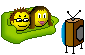 Watching TV - Smileys watchin TV,gif