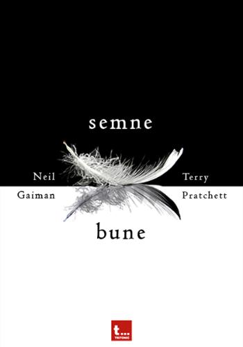 Good Omens - The dust jacked from the 2008 Romanian edition of Terry Pratchett & Neil Gaiman's 'Good Omens'