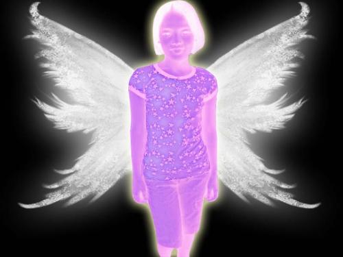 I'm erliza - This is my photo that I edited in photoshop. I did it because I'm imagining myself having a wings. Isn't it great to have wings?hehe