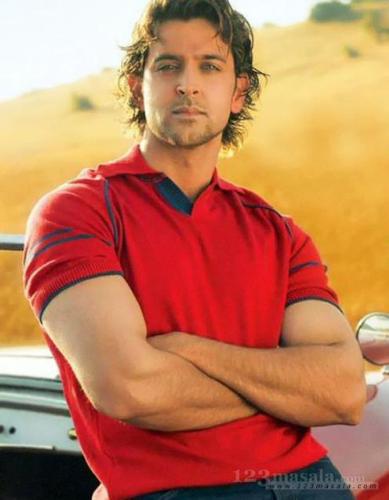 hritik roshan - hritik roshan in red shirt