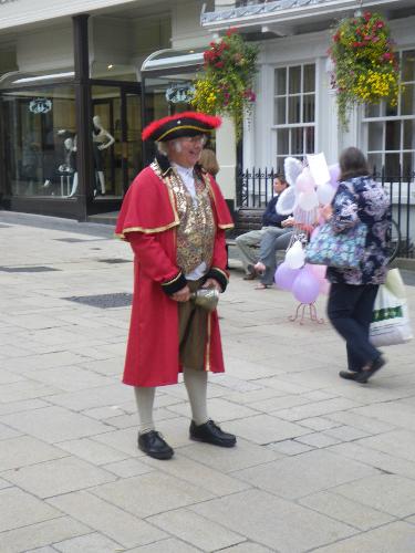 Town crier - A town crier in Winchester city centre.