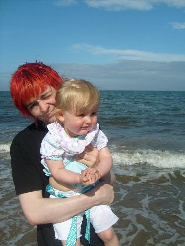 Fatherhood. - This is a favorite picture of mines, it's me and my daughter on the beach in Stonehaven, Scotland. We went here for a weeklong break to get out of town.