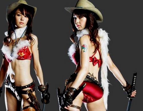 Oneechanbara - lady superhero from japan. :) sexy huh? and yeah, she wears only that sexy pair of bikini.