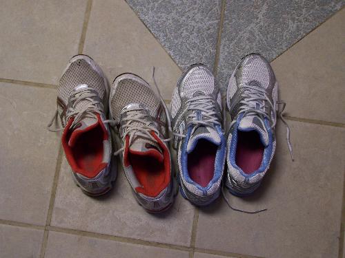 New & Old shoes - The red pair are the old ones!