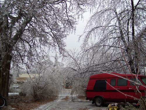 Scenes from our ice storm. - A lot of people in Kansas lost power when this ice storm hit last spring. I think we were pretty fortunate. We did not.
