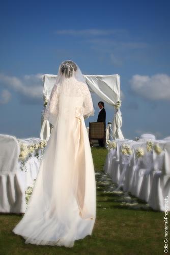 our wedding photo - photo was taken as the bride was walking down the aisle