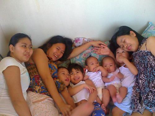 My siblings and our kids - I have 4 siblings, making us 5 and two of them already have kid, makes us 3 mommies on my family, my two siblings both has 1 cute baby boy and me I have three.