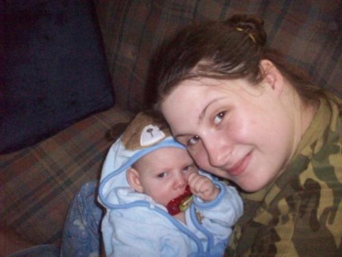 Bryan doesnt like water 4 - pose with mommy bryan!
