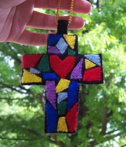 Cross - Cross that was made out of pieces of felt.